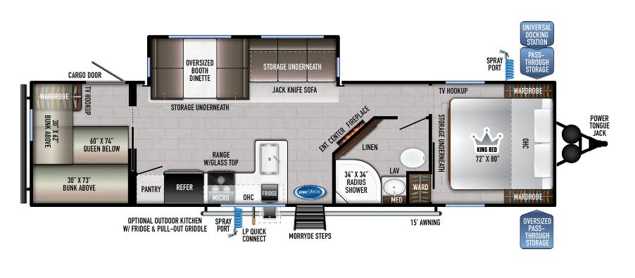2024 EAST TO WEST RV DELLA TERRA 291BH, , floor-plans-day image number 0